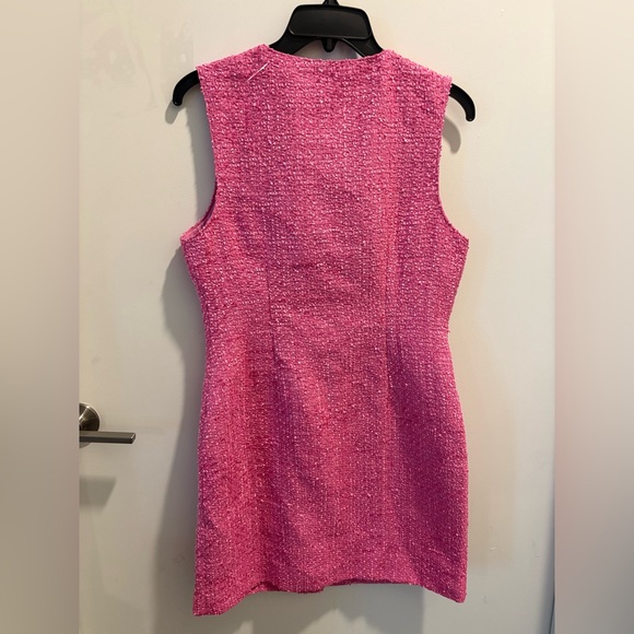 revolve x Endless Rose Pink Sleeveless Button-Front Tweed Business Dress M NWT - Picture 9 of 10